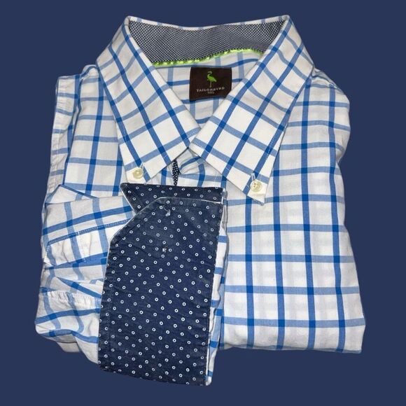 Big & Tall TailorBryd Big Check Long Sleeve Button Up Shirt Size 3X #42 - Picture 9 of 9